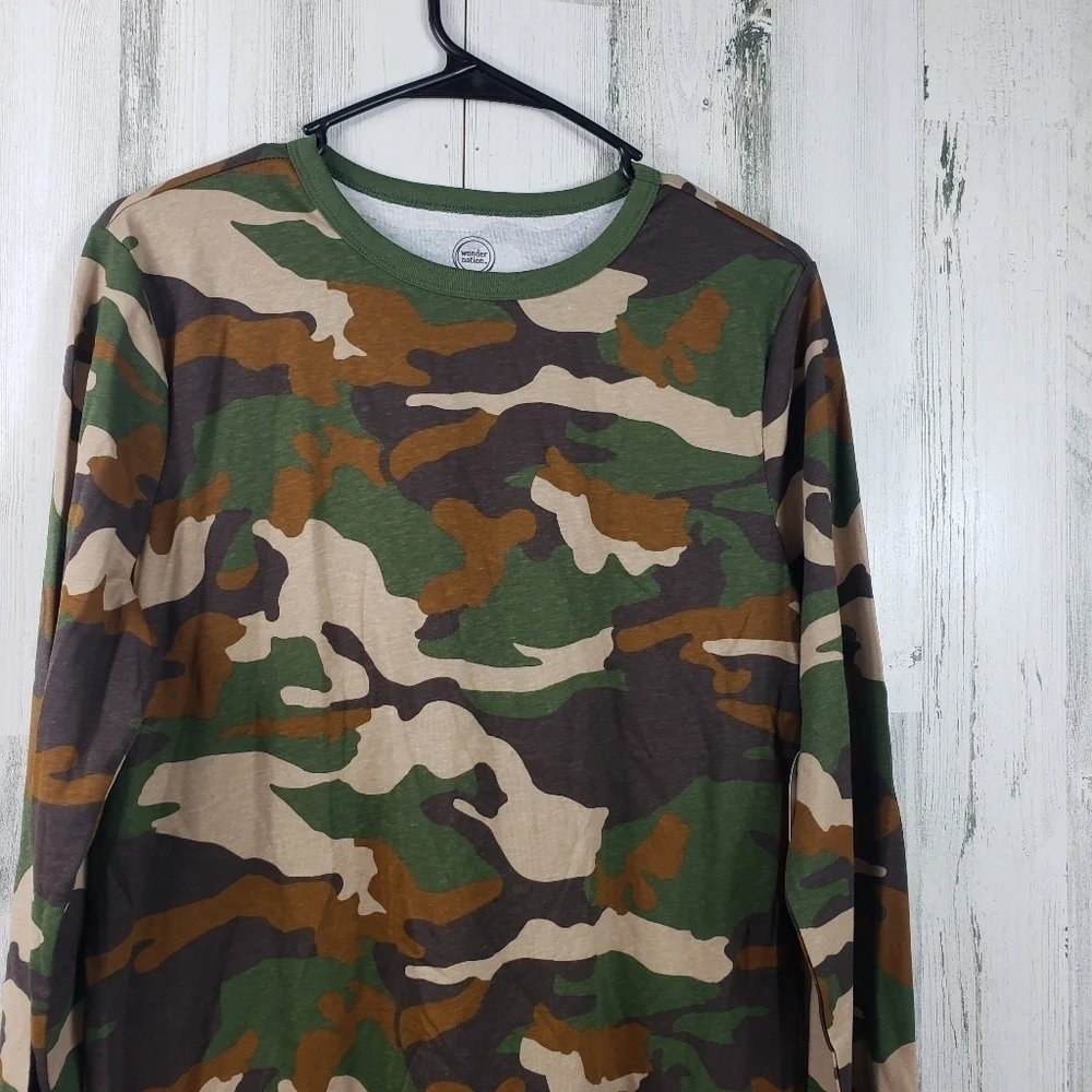 New wonder nation boys long sleeve camo shirt size XXL 18